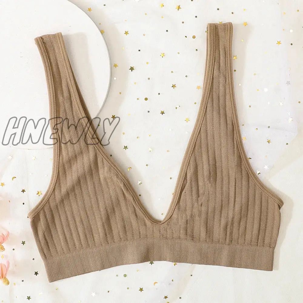 Hnewly Deep V-Neck Seamless Bra Push Up Bras For Women Bralette Sexy Lingerie Female Low Back Sleep