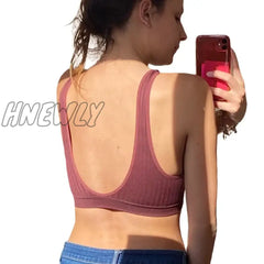 Hnewly Deep V-Neck Seamless Bra Push Up Bras For Women Bralette Sexy Lingerie Female Low Back Sleep