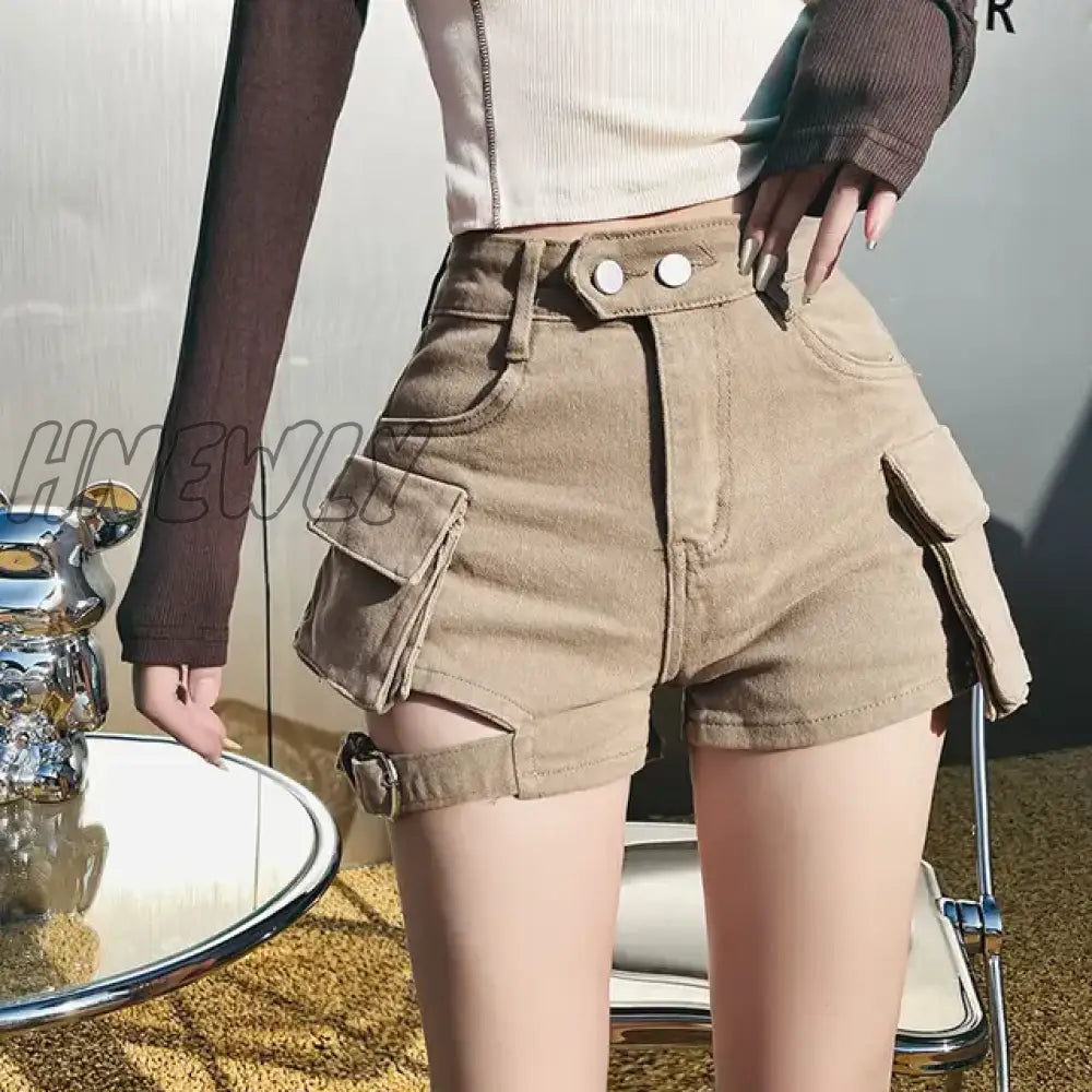 Hnewly Denim Shorts Women Irregular Chic Designed Summer High Street Hotsweet Vintage American