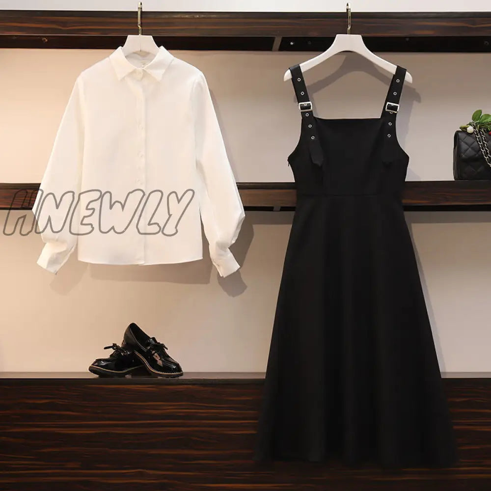 Hnewly Dress Sets Women Plus Size 4Xl Chic Fashion Elegant Office Lady Outfits 2 Piece Korean Fall