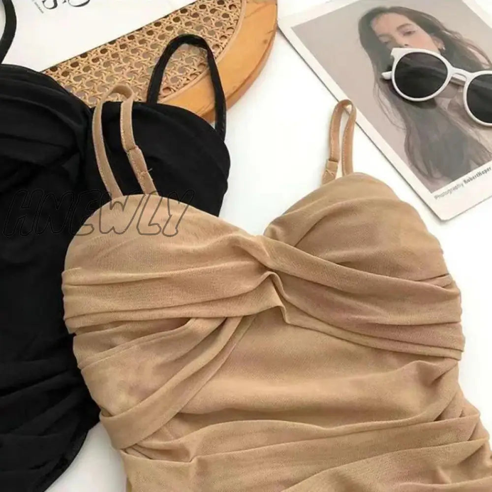 Hnewly Dresses Women Sexy Club Shirring Design Summer Leisure Lady Mini Straps Dress