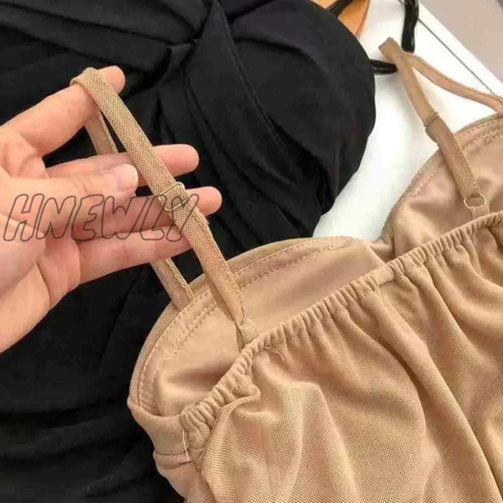 Hnewly Dresses Women Sexy Club Shirring Design Summer Leisure Lady Mini Straps Dress