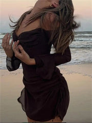 RUFFLE HEM HALTER SHORT DRESS MEET ME IN MALLORCA main image 1