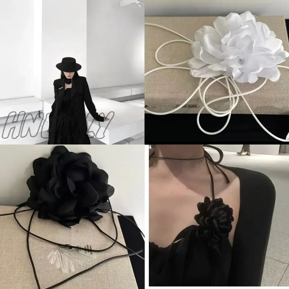 Hnewly Exaggerated Decorations Delicate Neck Chain Classic Romantic Flower Necklaces Women’s