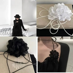 Hnewly Exaggerated Decorations Delicate Neck Chain Classic Romantic Flower Necklaces Women’s