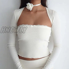 Hnewly Fairycore Lace Trim Milkmaid Vest 90S Vintage Chic Women Strapless Camis Y2K Retro Backless