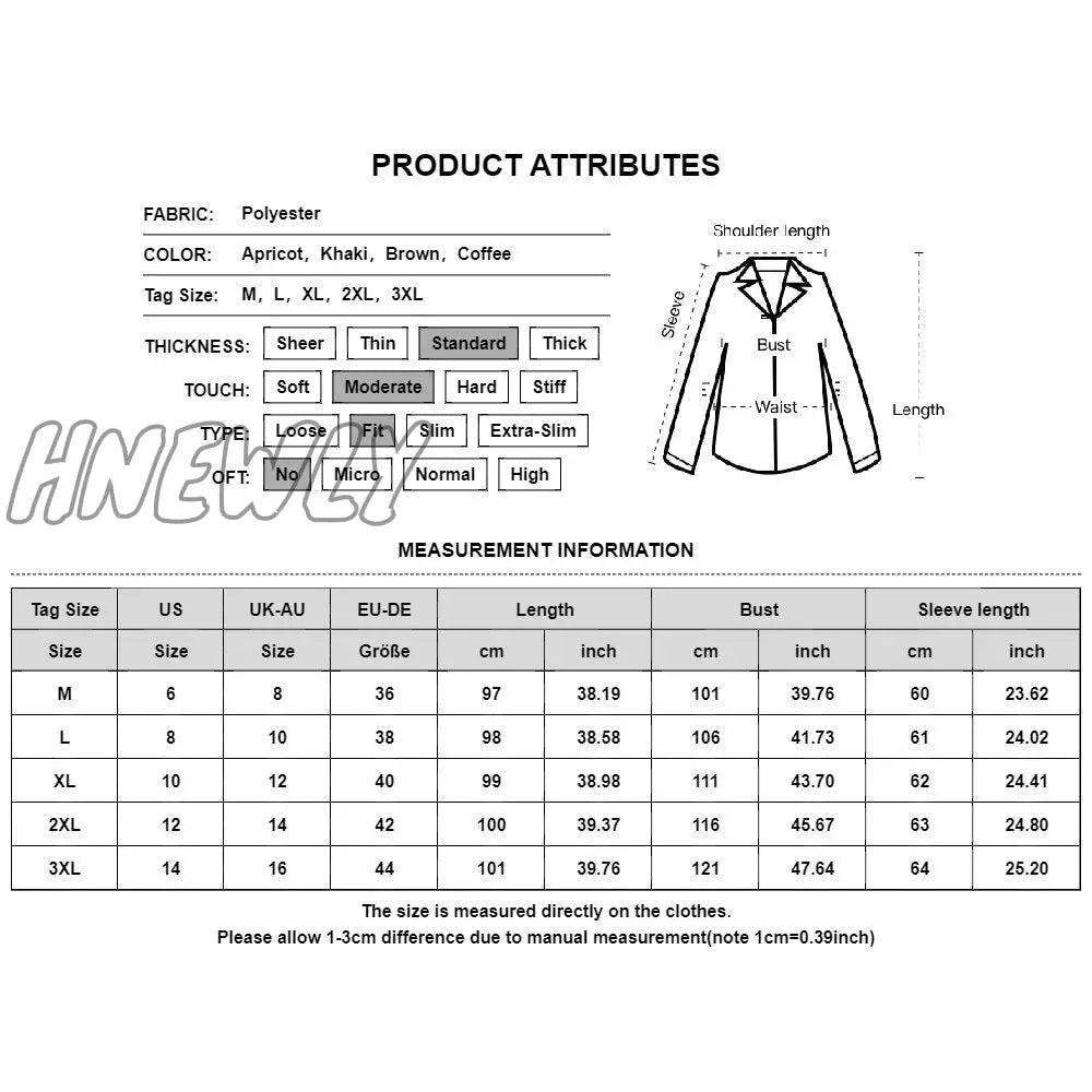 Hnewly Fall/Winter New Flannel Coat Women Casual Solid Color Plush Lapel Long Sleeve Jacket Elegant