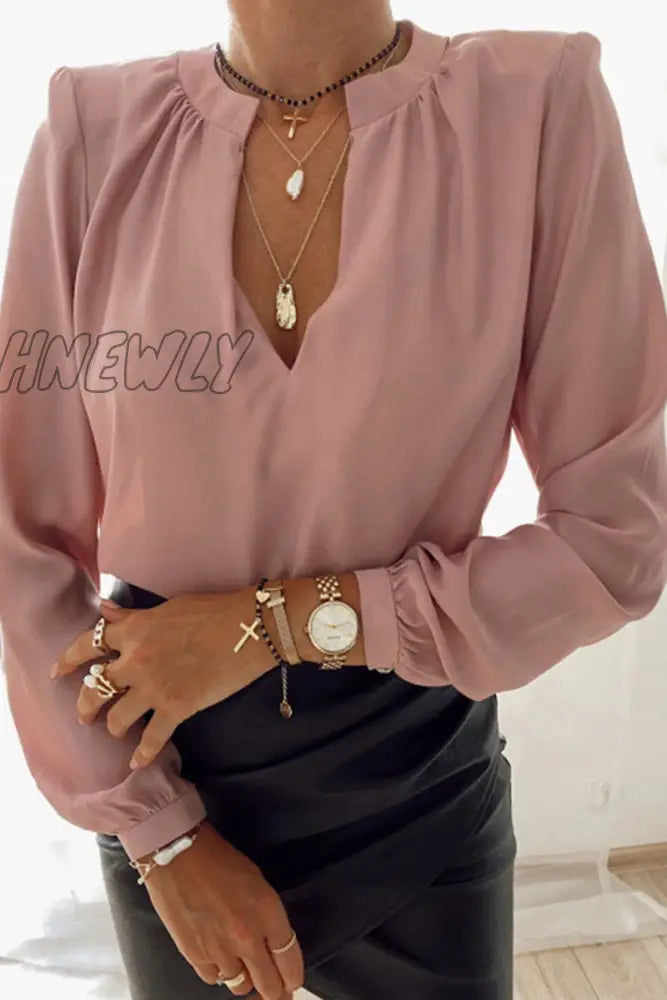 Hnewly - Fashion British Style Solid V Neck Tops(3 Colors) Tops/Blouses & Shirts