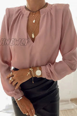 Hnewly - Fashion British Style Solid V Neck Tops(3 Colors) Tops/Blouses & Shirts