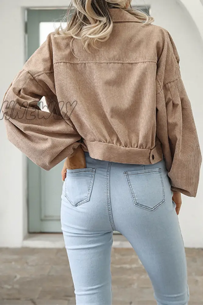 Hnewly - Fashion Casual Solid Pocket Buckle Turndown Collar Outerwear Outerwear/Blazer & Suits