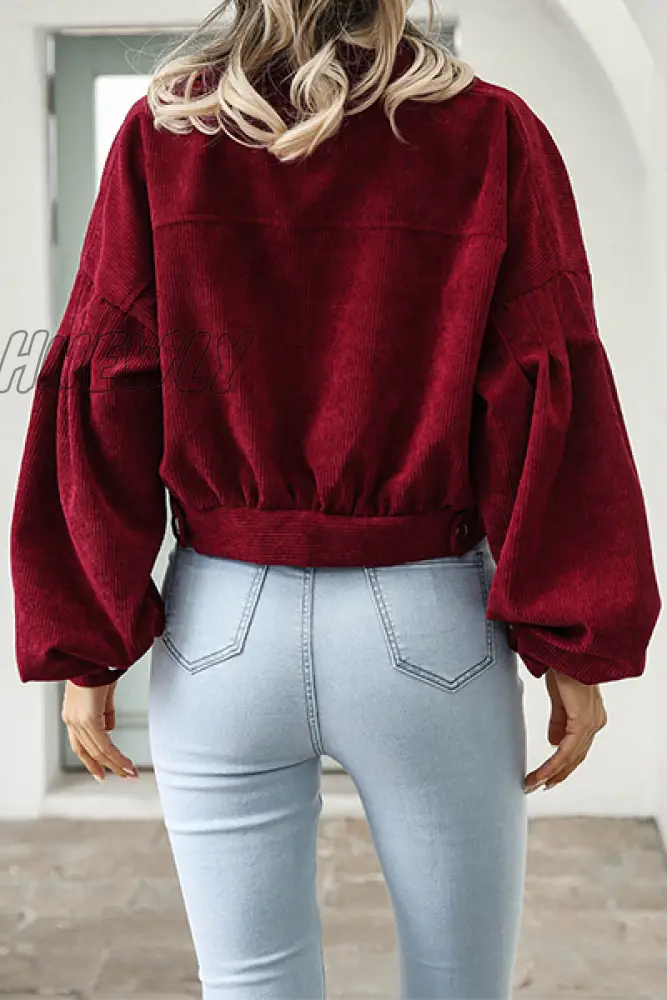 Hnewly - Fashion Casual Solid Pocket Buckle Turndown Collar Outerwear Outerwear/Blazer & Suits