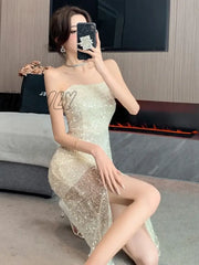 Hnewly Fashion Floral Print Denim Dress Women Short Sleeves Sheath Sundress Korean Streetwear
