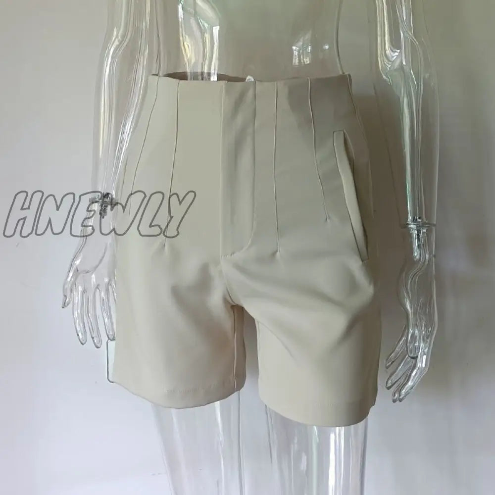 Hnewly Fashion High Waisted Casual White Trousers Women Brown Stright Pants Office Lady Korean