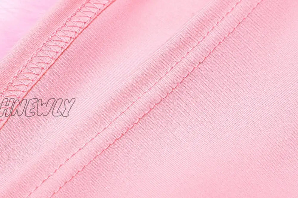 Hnewly Fashion Sexy Spaghetti Straps Pink Feather Crop Top Women Camisole Sleeveless Tops Party