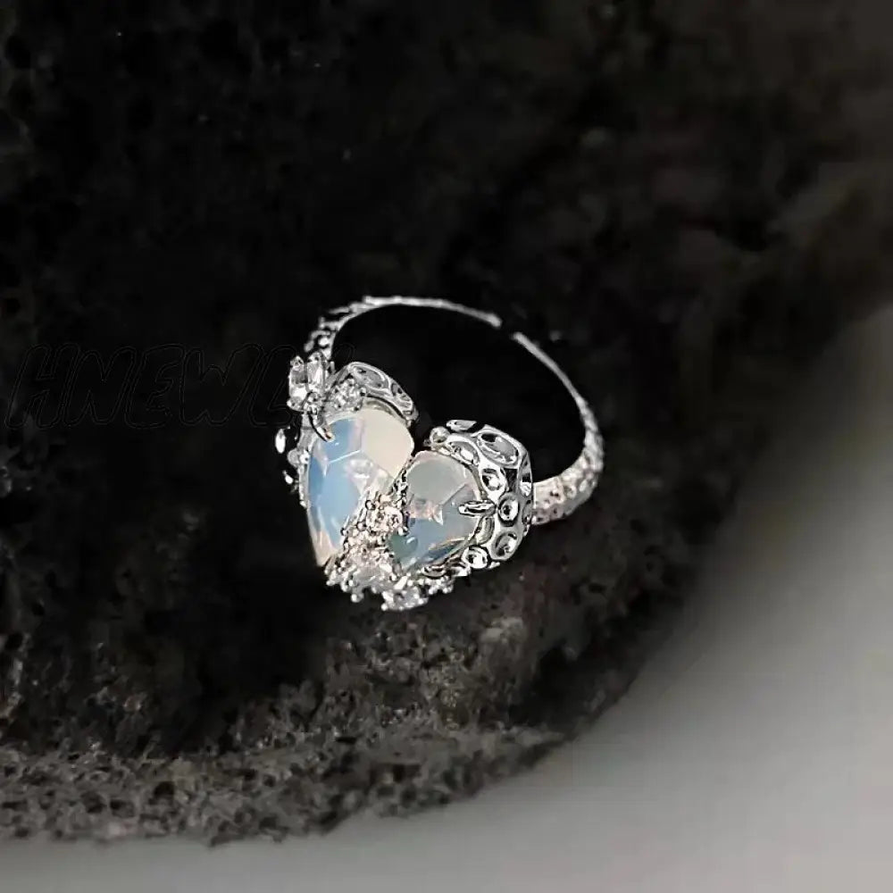 Hnewly Fashion Silver Color Minimalist Irregular Twined Finger Rings Creative Geometric Punk
