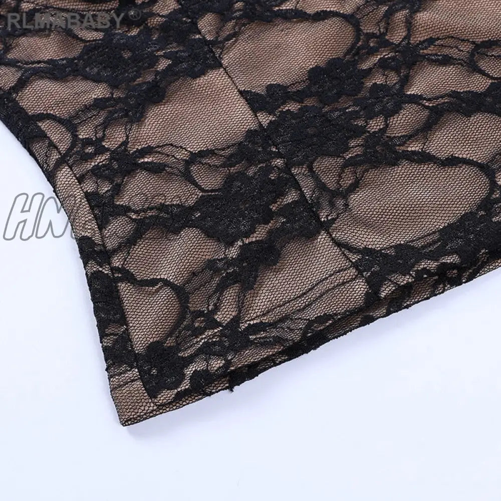 Hnewly Fashion Spring Summer Women Bustier Lace Tshirts V Neck Long Sleeve Transparent Office Lady