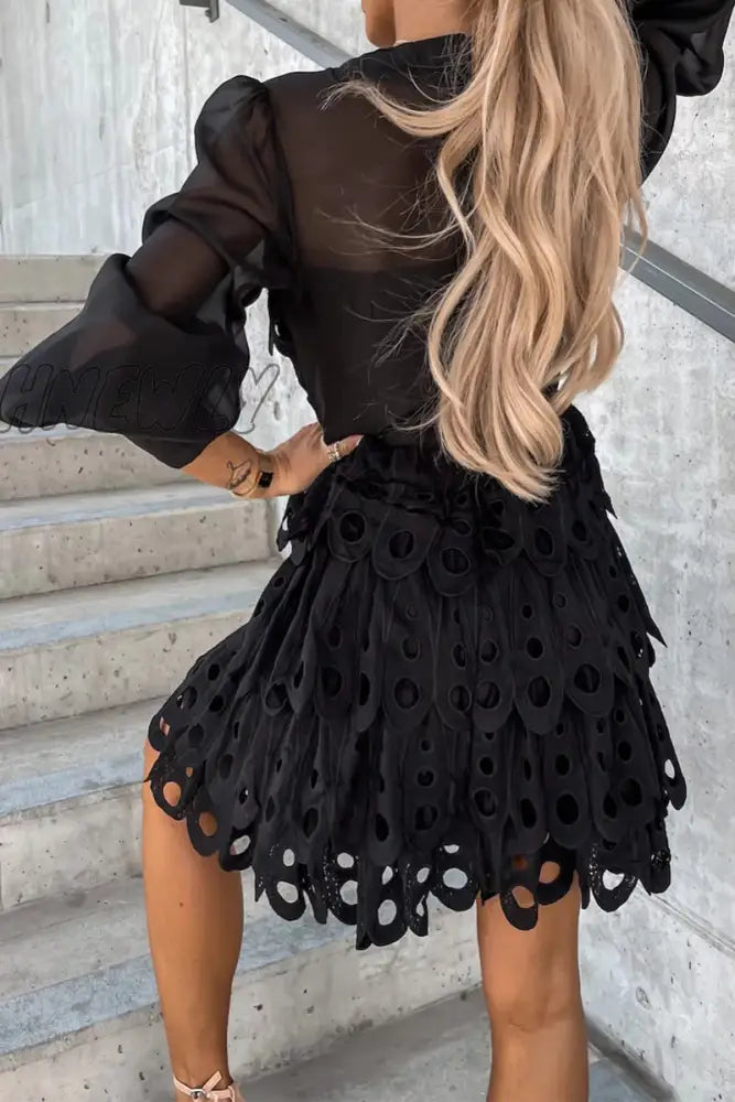 Hnewly - Fashion Sweet Zipper V Neck Cake Skirt Long Sleeve Dresses(3 Colors) Dresses/Long Dresses