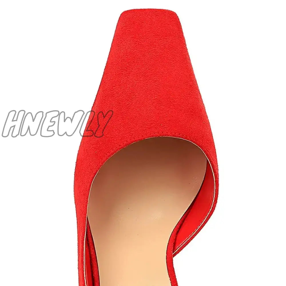 Hnewly Fashion Women 10.5Cm Super High Heels Square Toe Pumps Lady Fetish Nightclub Evening Block