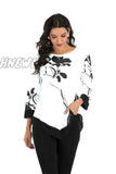 Hnewly Fashion Women New Spring Shirts Floral Print Irregular Hem Blouse 5Xl Big Size Clothing