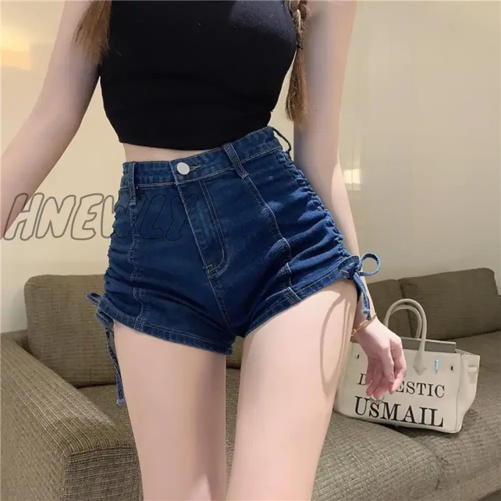 Hnewly Female Fashion Casual Cool Woman Shorts For Women Denim Booty High Waist Drawstring Jean