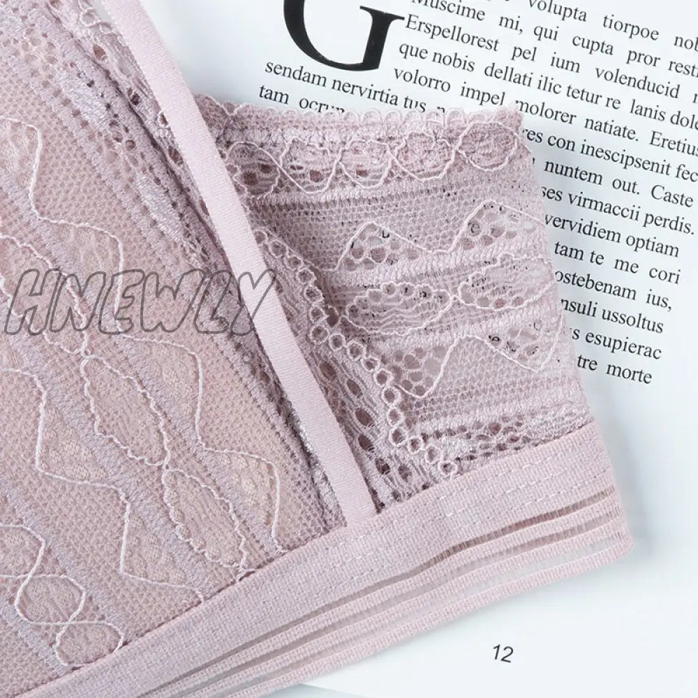Hnewly Floral Lace Bras For Women Sexy Lingerie Beauty Back Deep V Bralette Wire Free Thin