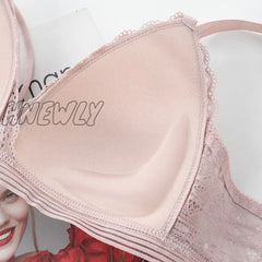 Hnewly Floral Lace Bras For Women Sexy Lingerie Beauty Back Deep V Bralette Wire Free Thin