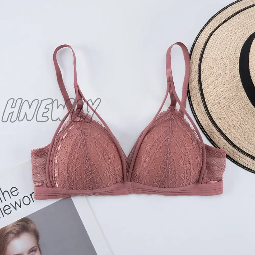 Hnewly Floral Lace Bras For Women Sexy Lingerie Beauty Back Deep V Bralette Wire Free Thin