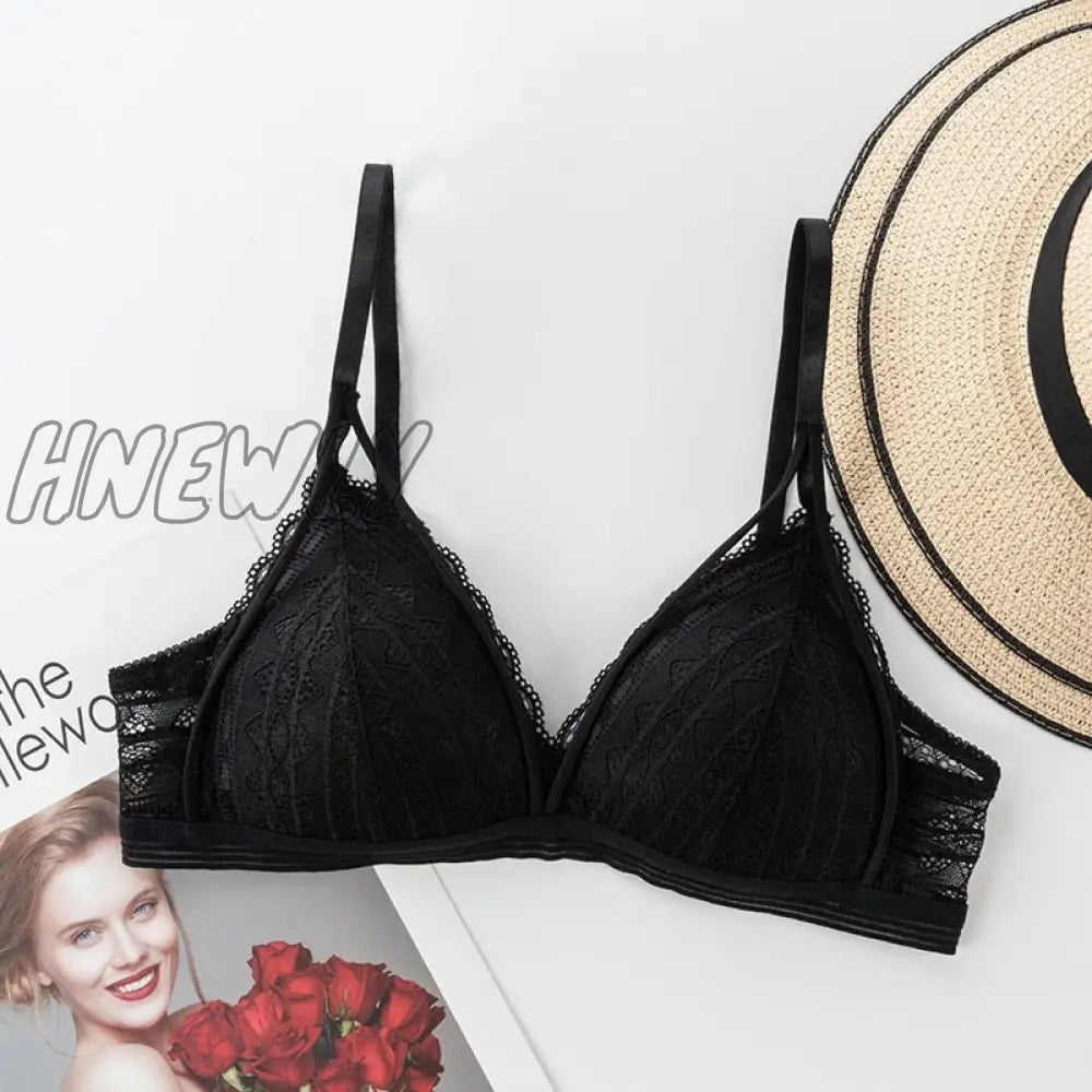 Hnewly Floral Lace Bras For Women Sexy Lingerie Beauty Back Deep V Bralette Wire Free Thin