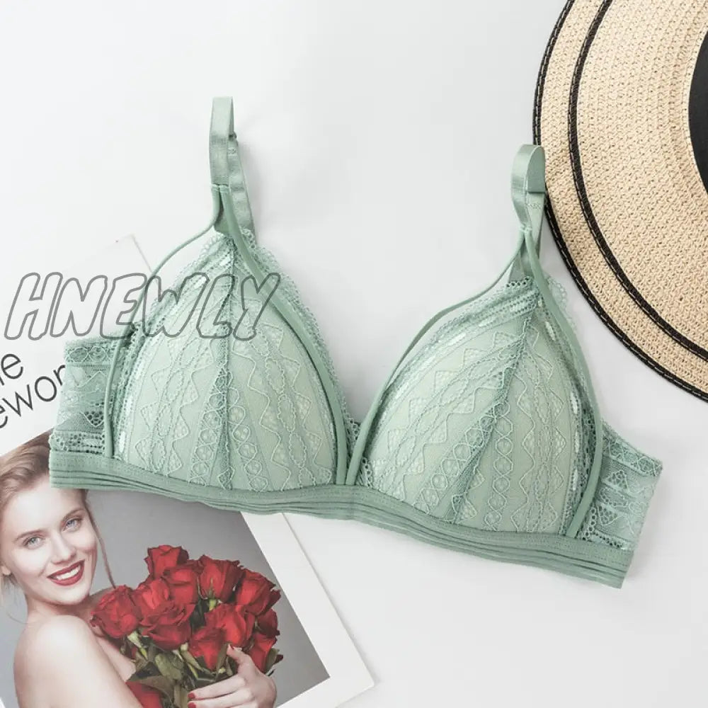 Hnewly Floral Lace Bras For Women Sexy Lingerie Beauty Back Deep V Bralette Wire Free Thin