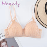 Hnewly Floral Lace Bras For Women Sexy Lingerie Beauty Back Deep V Bralette Wire Free Thin