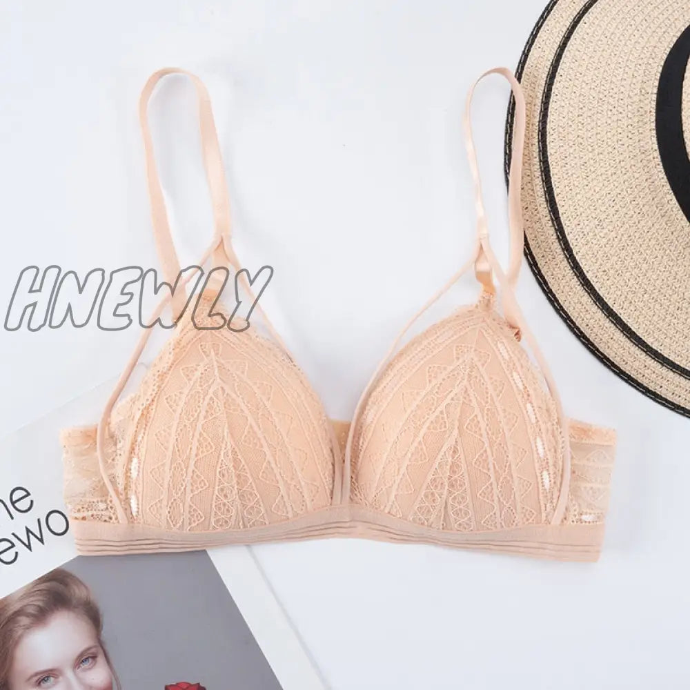Hnewly Floral Lace Bras For Women Sexy Lingerie Beauty Back Deep V Bralette Wire Free Thin