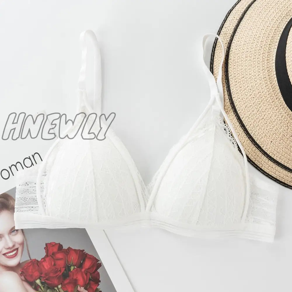 Hnewly Floral Lace Bras For Women Sexy Lingerie Beauty Back Deep V Bralette Wire Free Thin