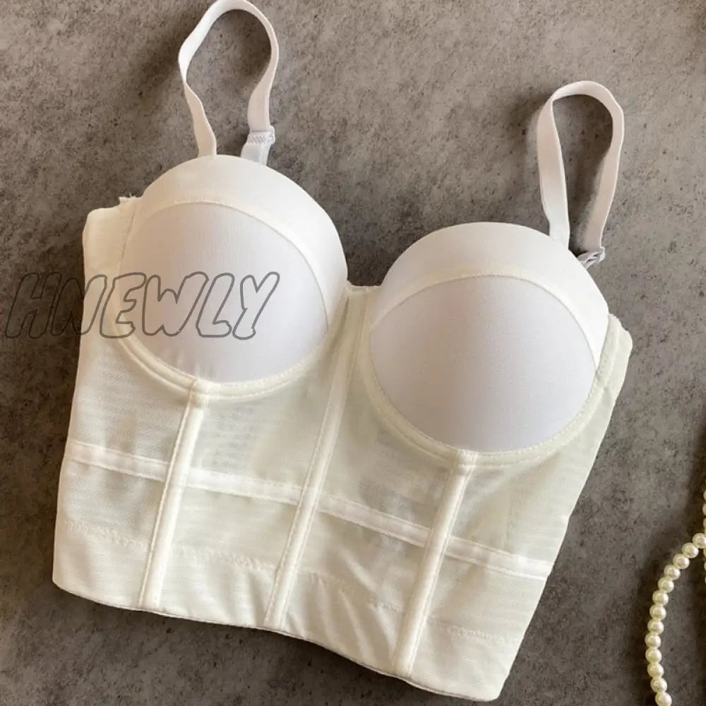 Hnewly Full Beads Female Corset Top Camis Nightclub Sexy Rhinestones Short Chest Binder Camisole