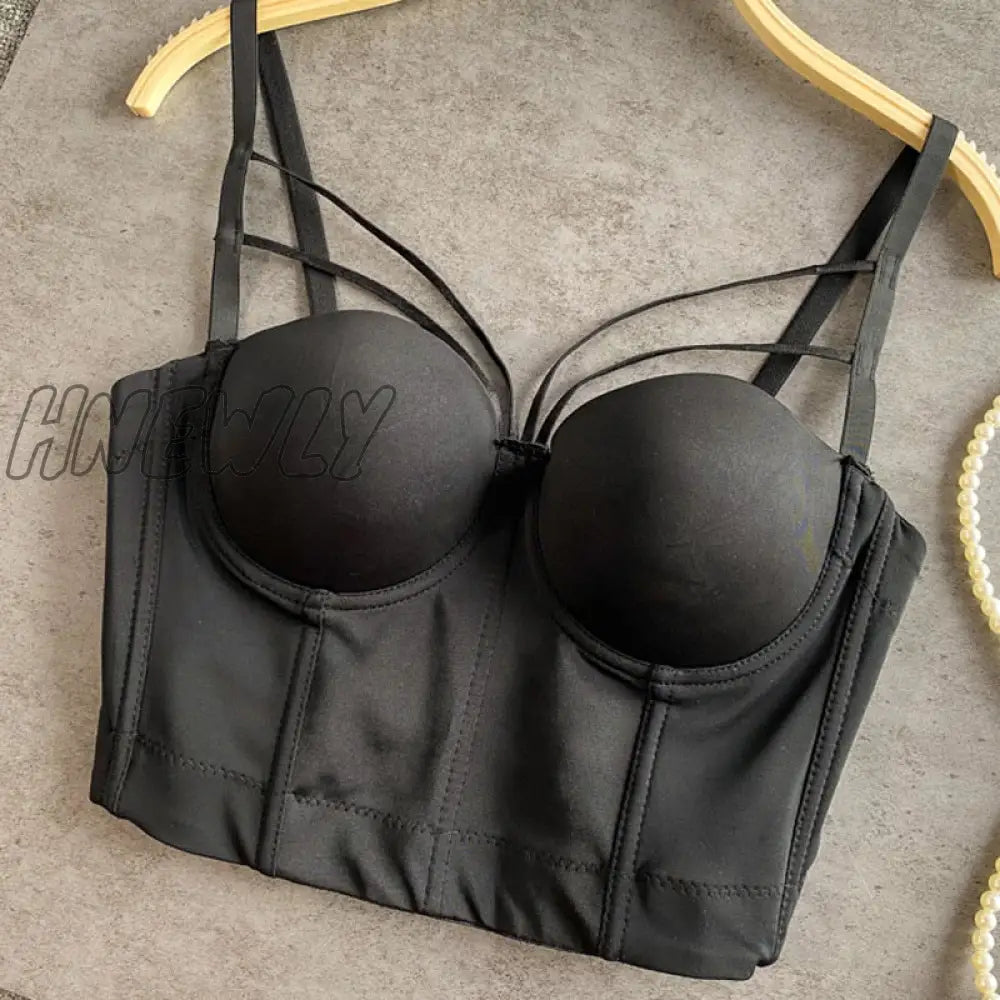 Hnewly Full Beads Female Corset Top Camis Nightclub Sexy Rhinestones Short Chest Binder Camisole