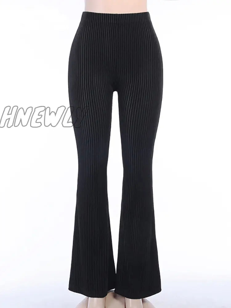Hnewly Goth Dark Vintage Streetwear Women Pants Flare Harajuku Egirl Aesthetic Emo Grunge Female
