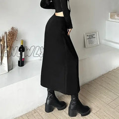 Hnewly Gothic Skirts Goth Dark Techwear Patchwork Sexy Mini Women Grunge Irregular Hem High Waist