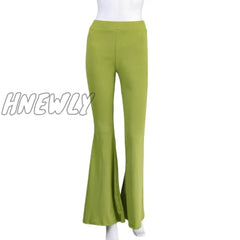 Hnewly Grunge 90S Urban Style Boot Cut Pants High Waist Black Vintage Skinny Fashion Indie Casual
