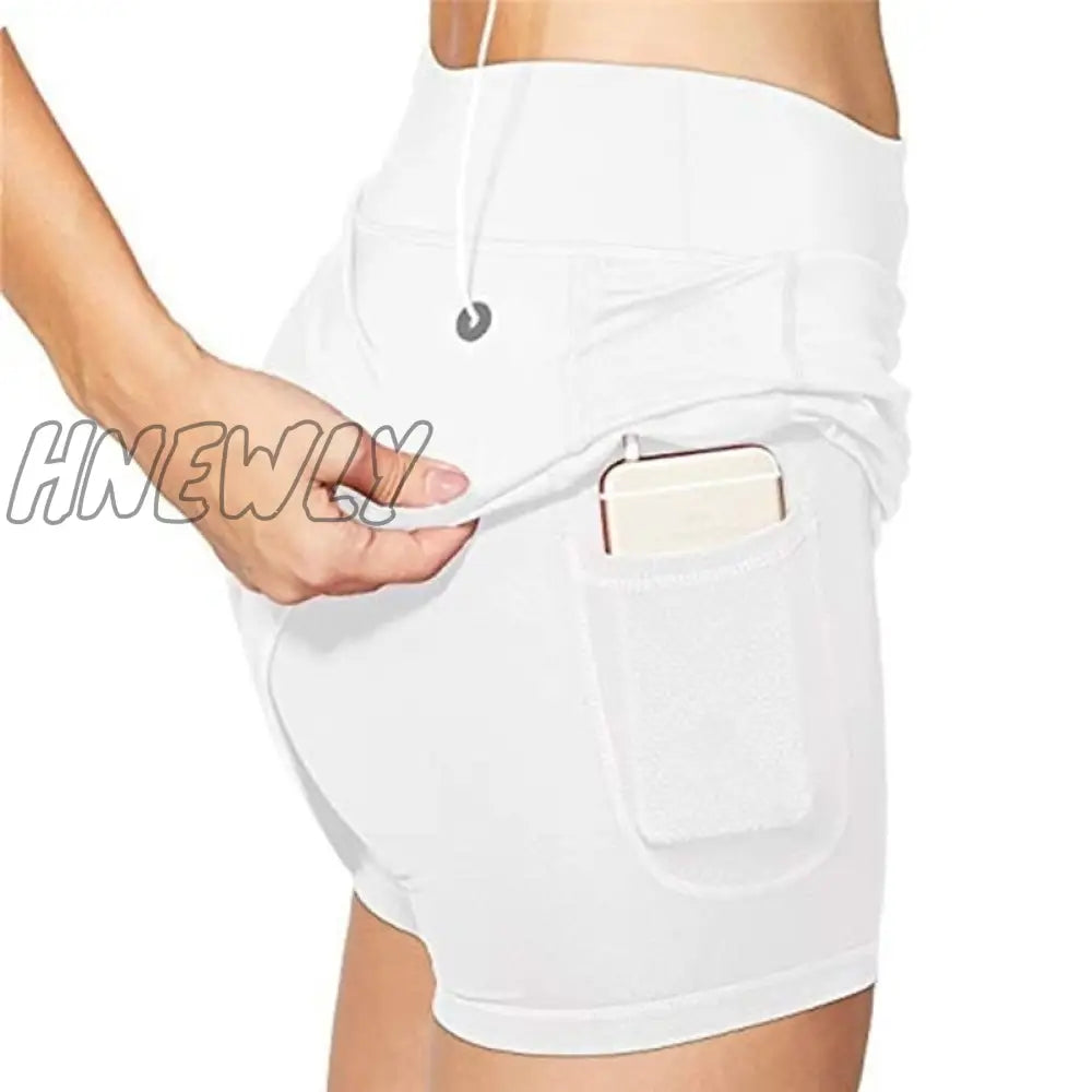 Hnewly Gym Women Running Shorts Skirt High Waist New Solid Color Fitness Sports Short Pencil Skirts