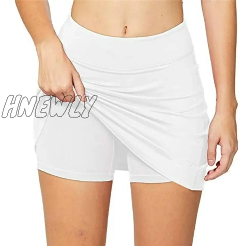 Hnewly Gym Women Running Shorts Skirt High Waist New Solid Color Fitness Sports Short Pencil Skirts