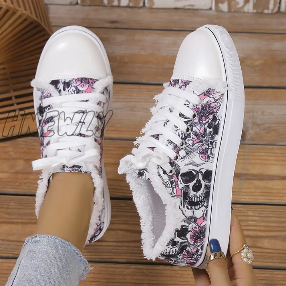 Hnewly - Halloween Yellow Casual Daily Patchwork Printing Round Comfortable Shoes Pink / Us6Eu36