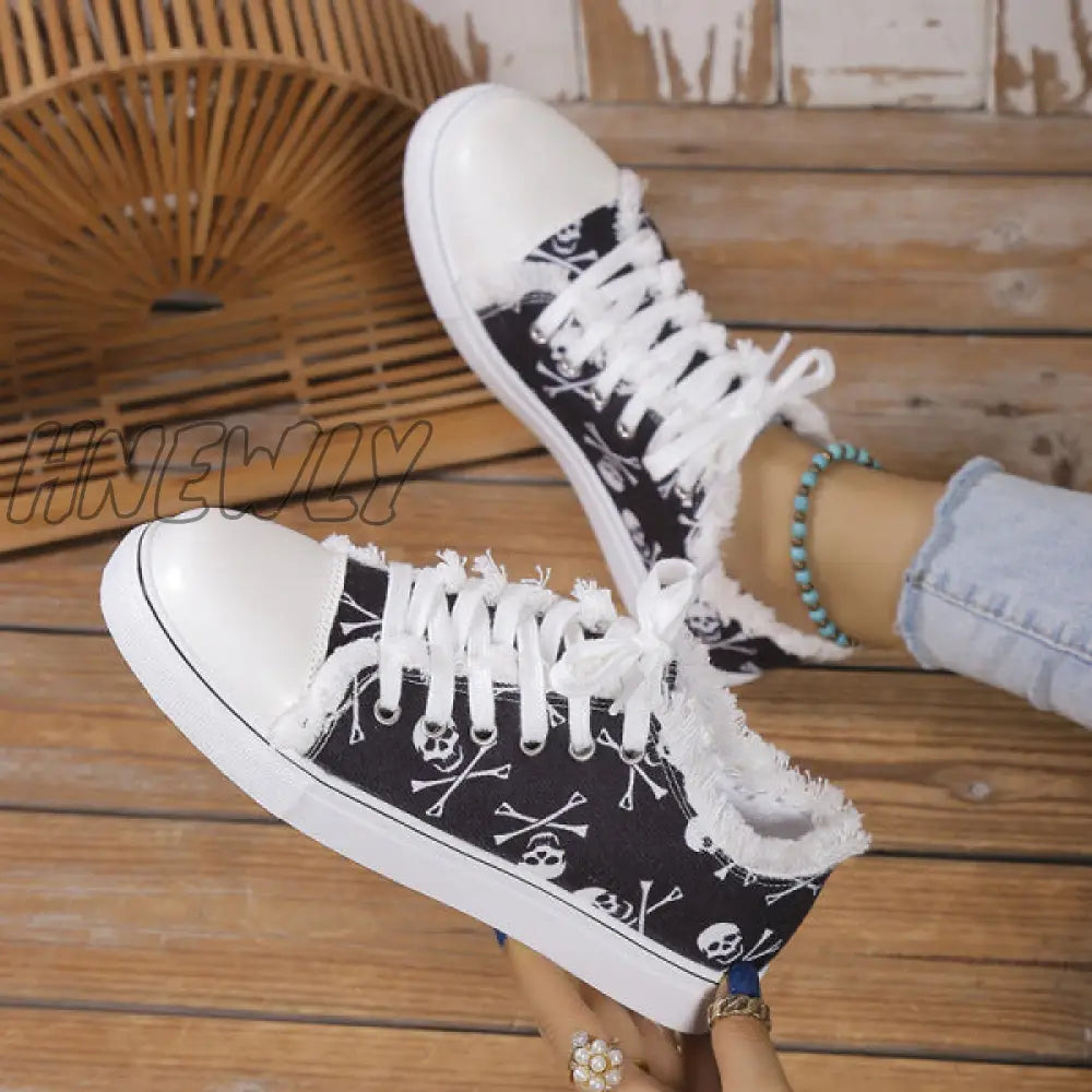 Hnewly - Halloween Yellow Casual Daily Patchwork Printing Round Comfortable Shoes Shoes Sneakers