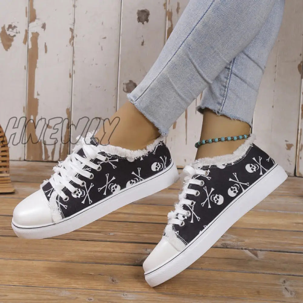 Hnewly - Halloween Yellow Casual Daily Patchwork Printing Round Comfortable Shoes Shoes Sneakers