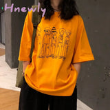 Hnewly Harajuku Basic T Shirt Women Summer Graphic Shirts Oversized Solid Tees Casual Loose Tshirt