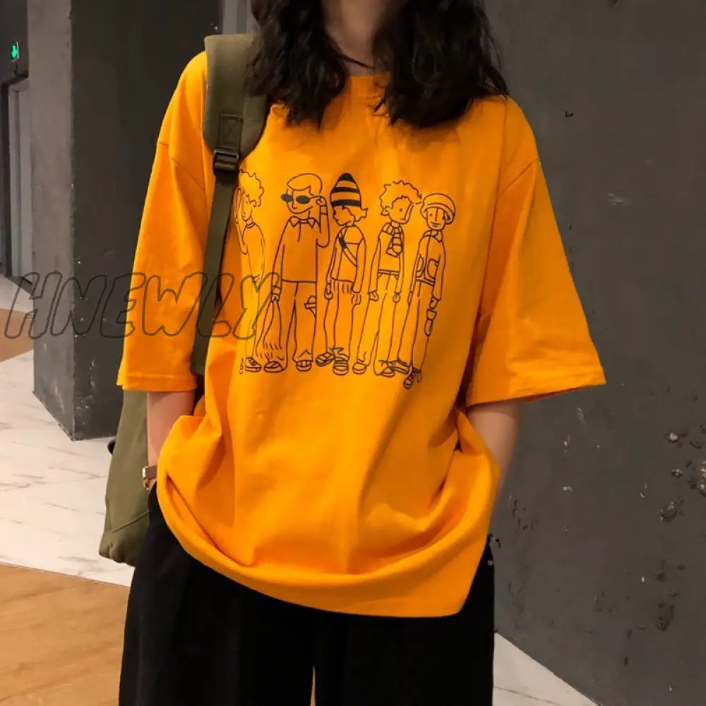 Hnewly Harajuku Basic T Shirt Women Summer Graphic Shirts Oversized Solid Tees Casual Loose Tshirt
