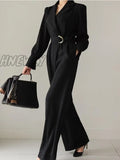Hnewly High Quality Autumn Spring Newest Women Ol Waist Slimming Slim Jumpsuit Stripe Rompers Womens