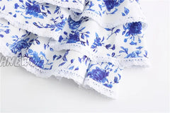 Hnewly High Quality Sunday Set Elastic Waistband Cropped Top With Ruffle Detail And Cute Mini
