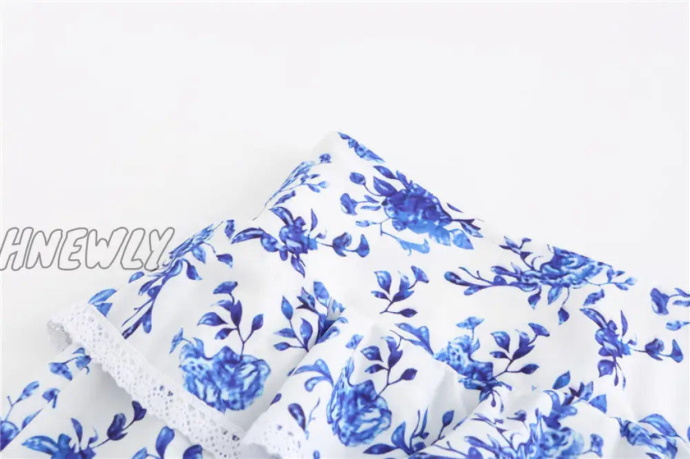 Hnewly High Quality Sunday Set Elastic Waistband Cropped Top With Ruffle Detail And Cute Mini