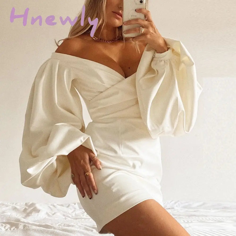 Hnewly High Quality Women Summer Dress Sexy Bodycon V Neck Satin House Of Cb Elegant Prom Wedding
