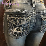 Hnewly High Waist Ladies Jeans Fashion Sexy Straight Pants Large Size Comfortable Vintage Washable