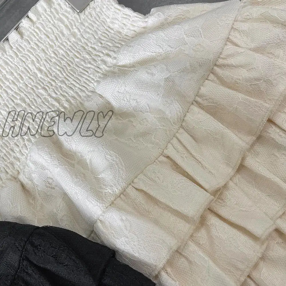 Hnewly High Waist Skirts Women Spring Summer Lovely Preppy Style Ruffles Holiday Chic Mini Hotsweet